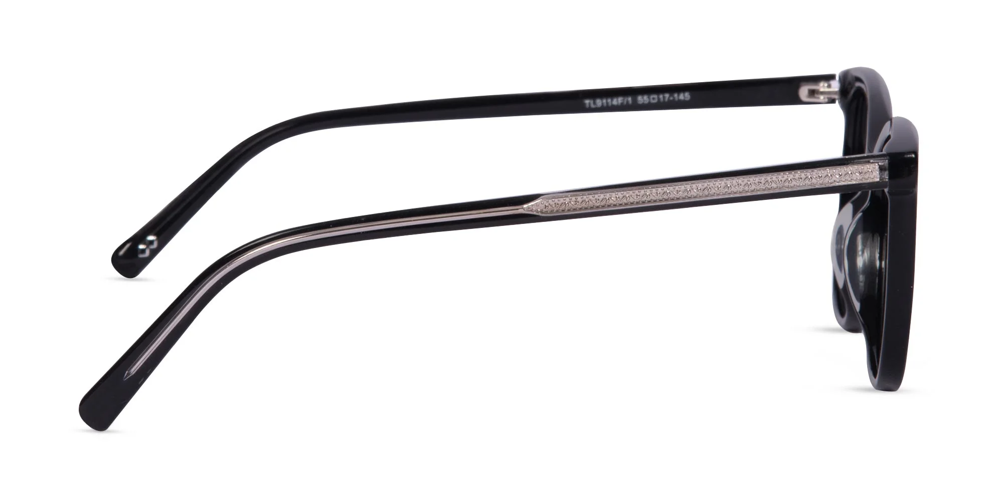 Black And Silver Cat Eye Glasses-4