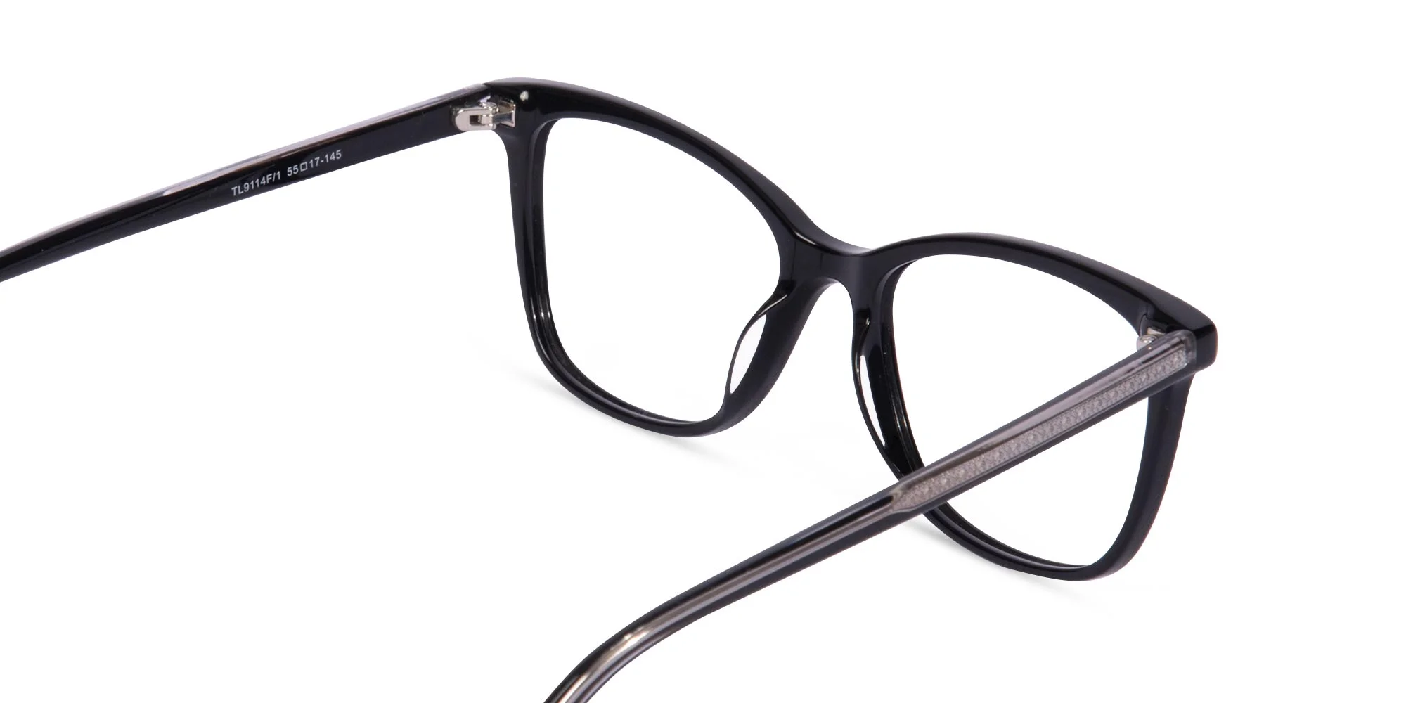 Black And Silver Cat Eye Glasses-5