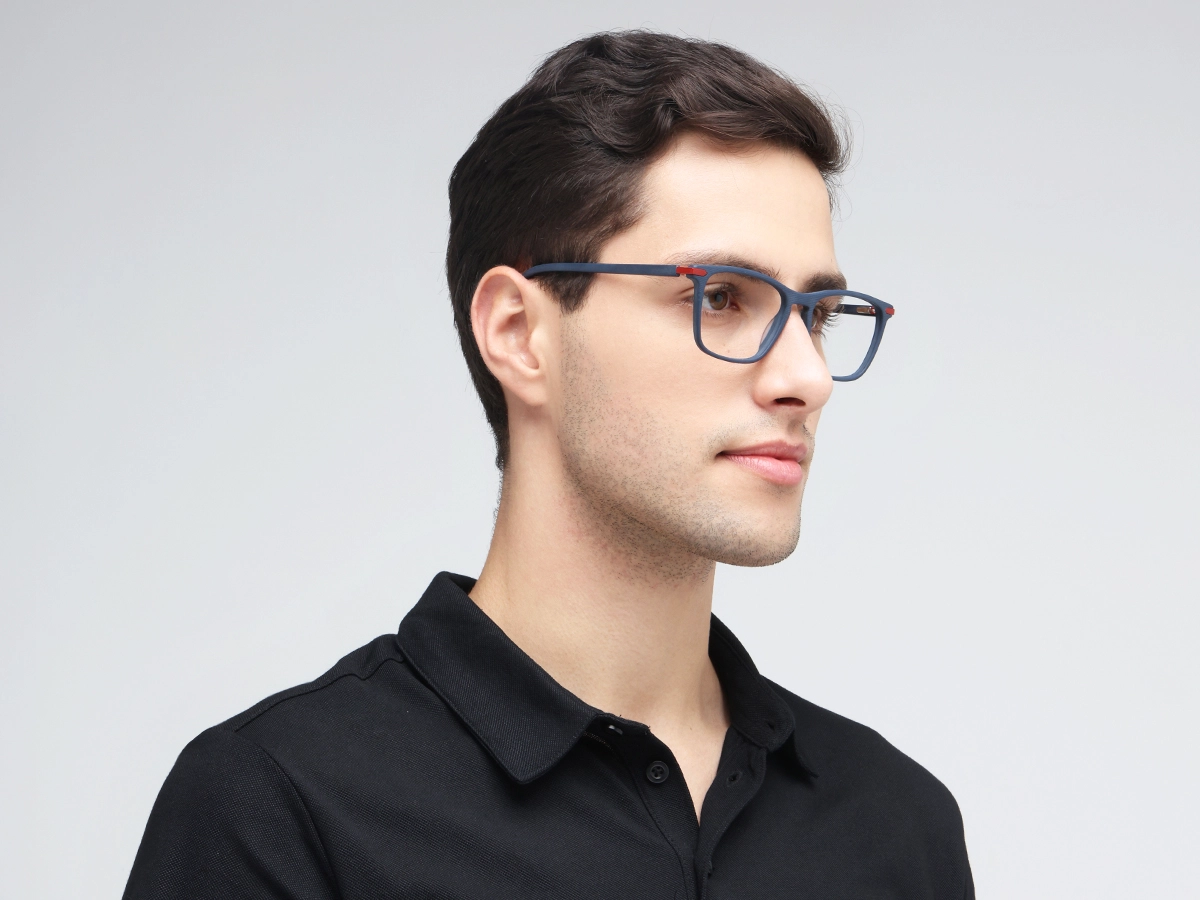 Matte Slate Grey Rectangle Glasses 43