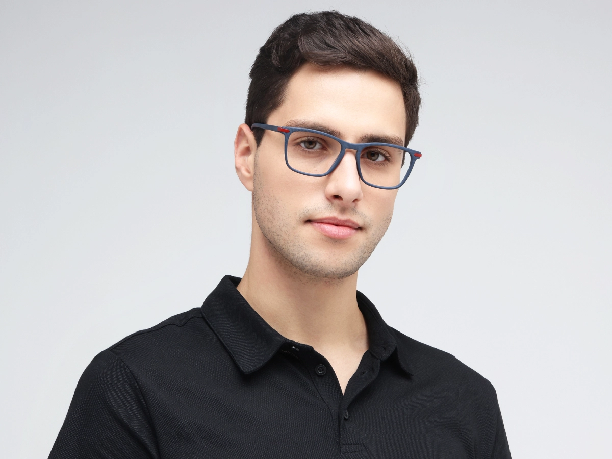 Matte Slate Grey Rectangle Glasses 41