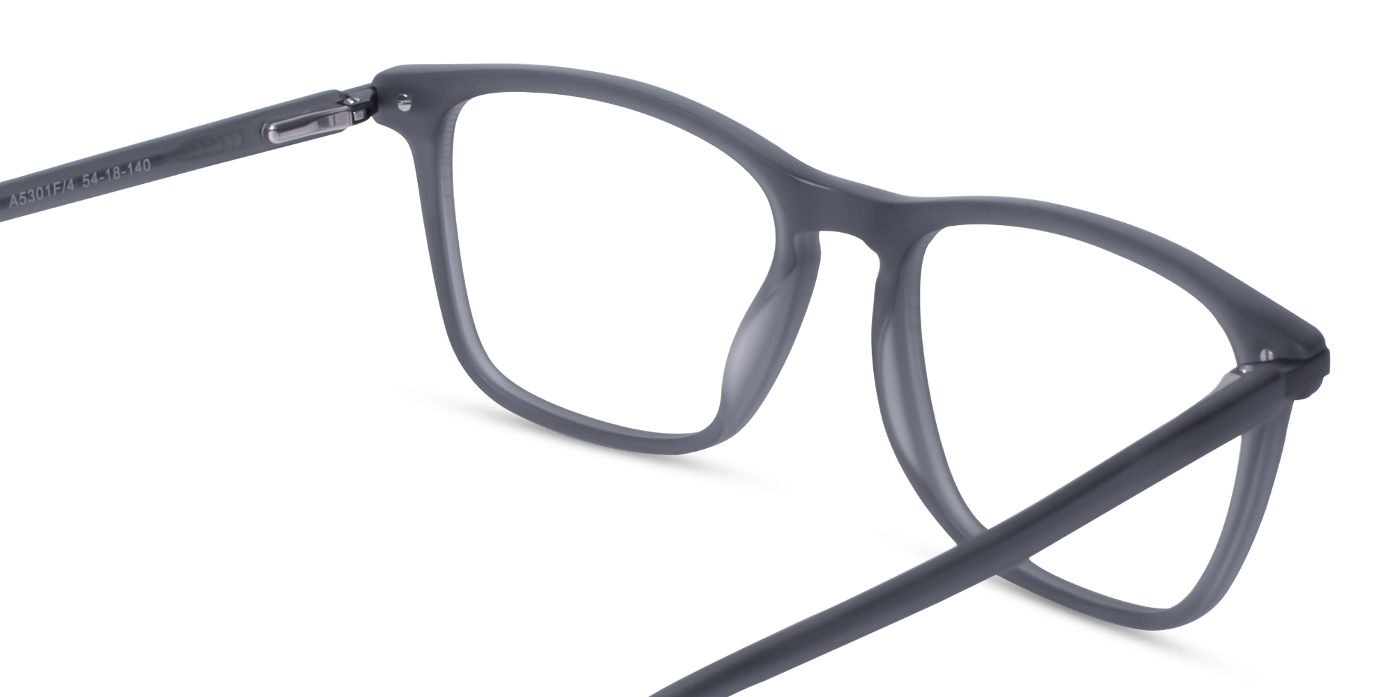 Matte Grey Rectangle Keyhole Glasses 5
