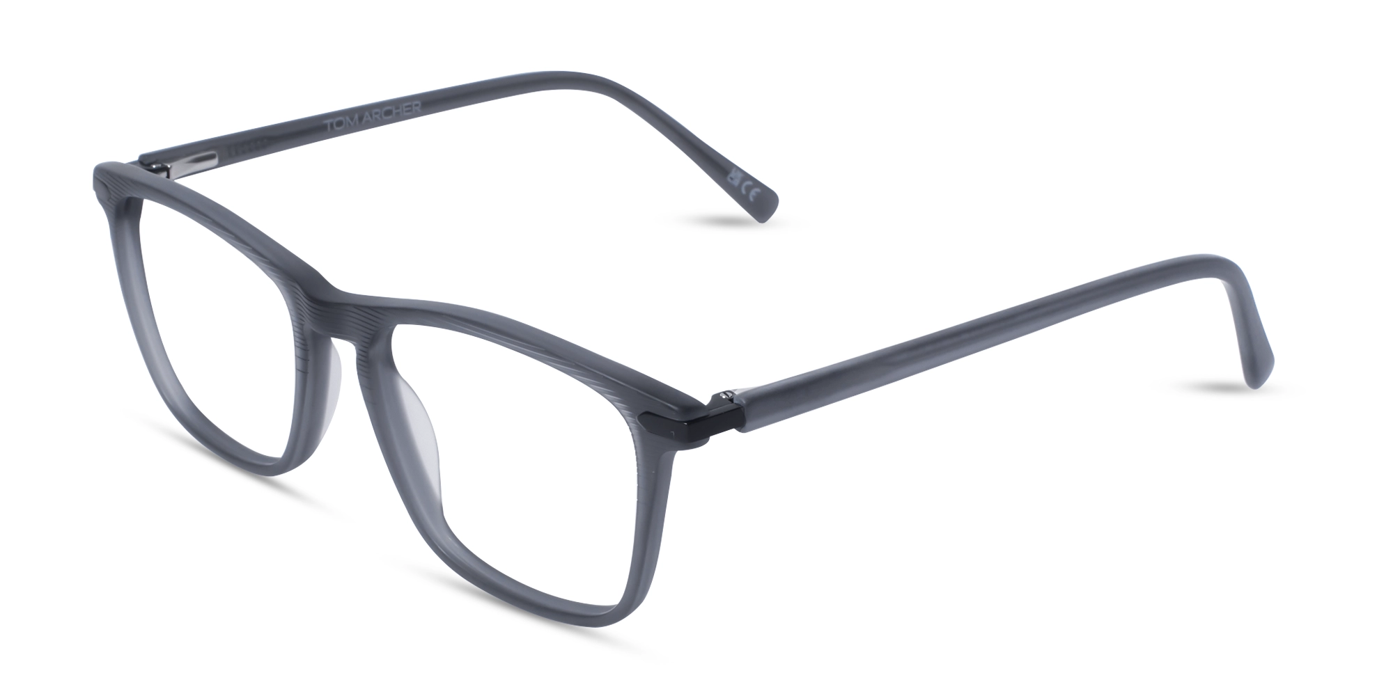 Matte Grey Rectangle Keyhole Glasses 3
