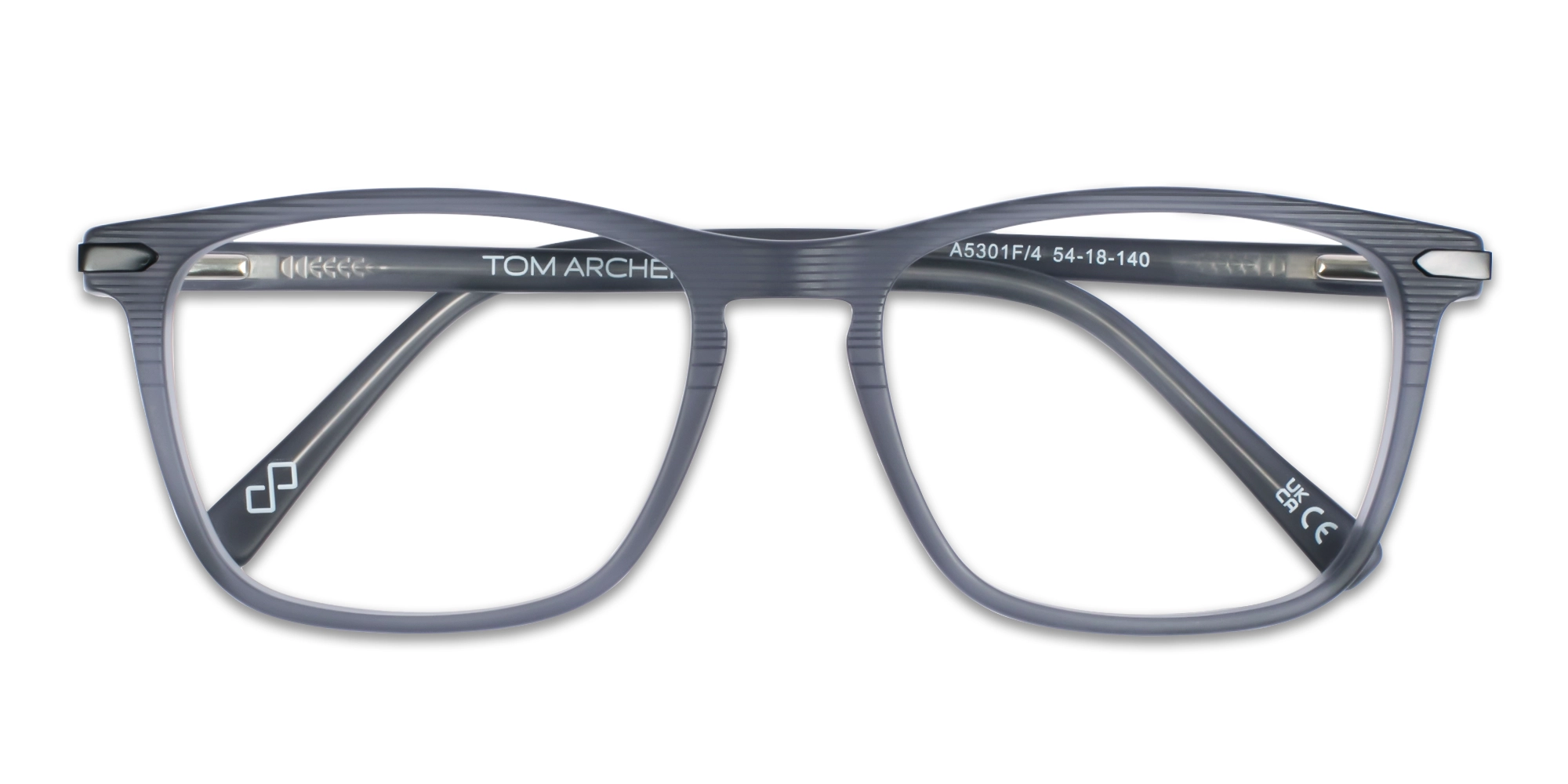 Matte Grey Rectangle Keyhole Glasses 6