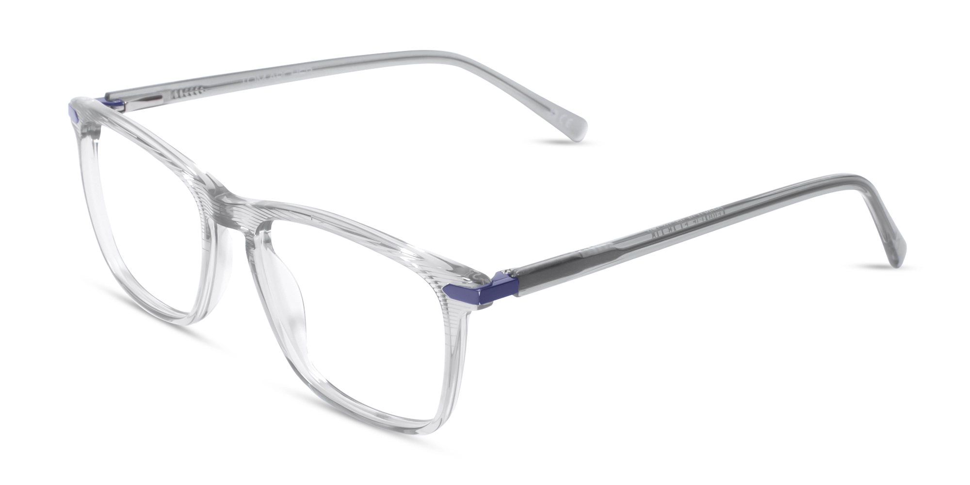 Crystal Grey Rectangle Keyhole Glasses 3