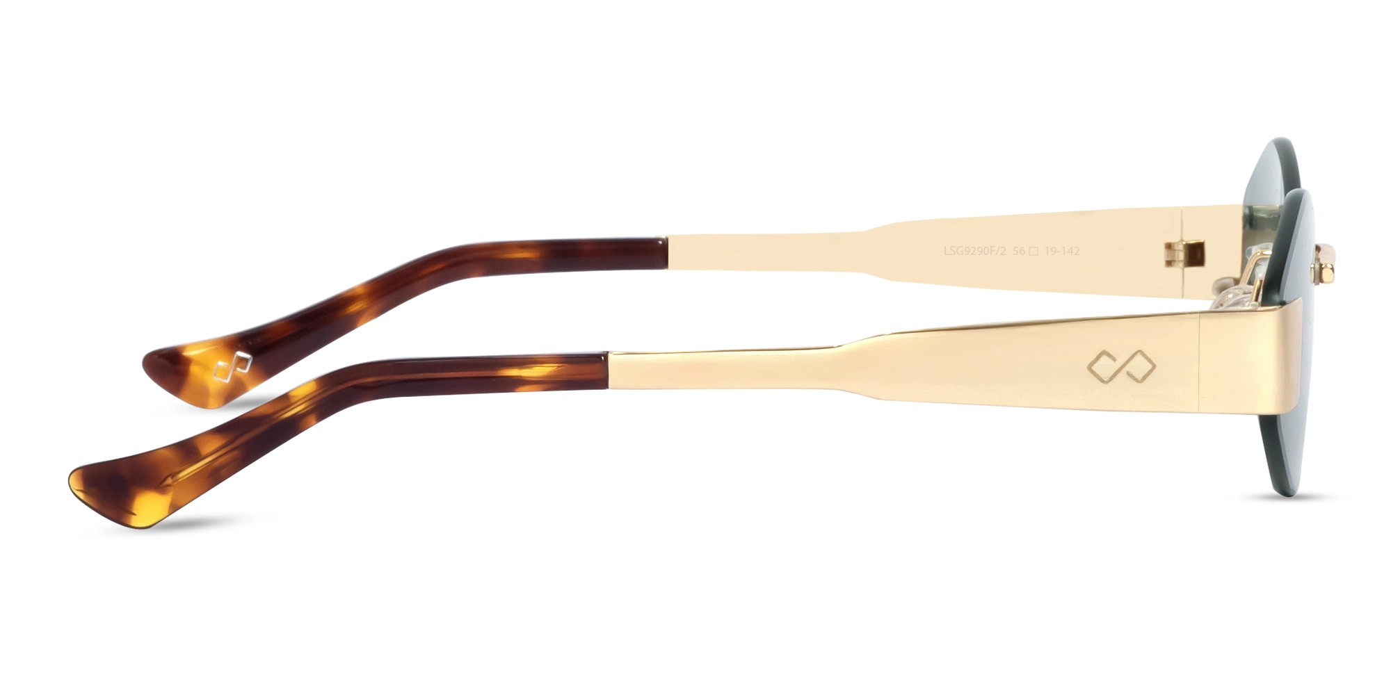 Champagne Gold Metal Rimless Sunglasses 4