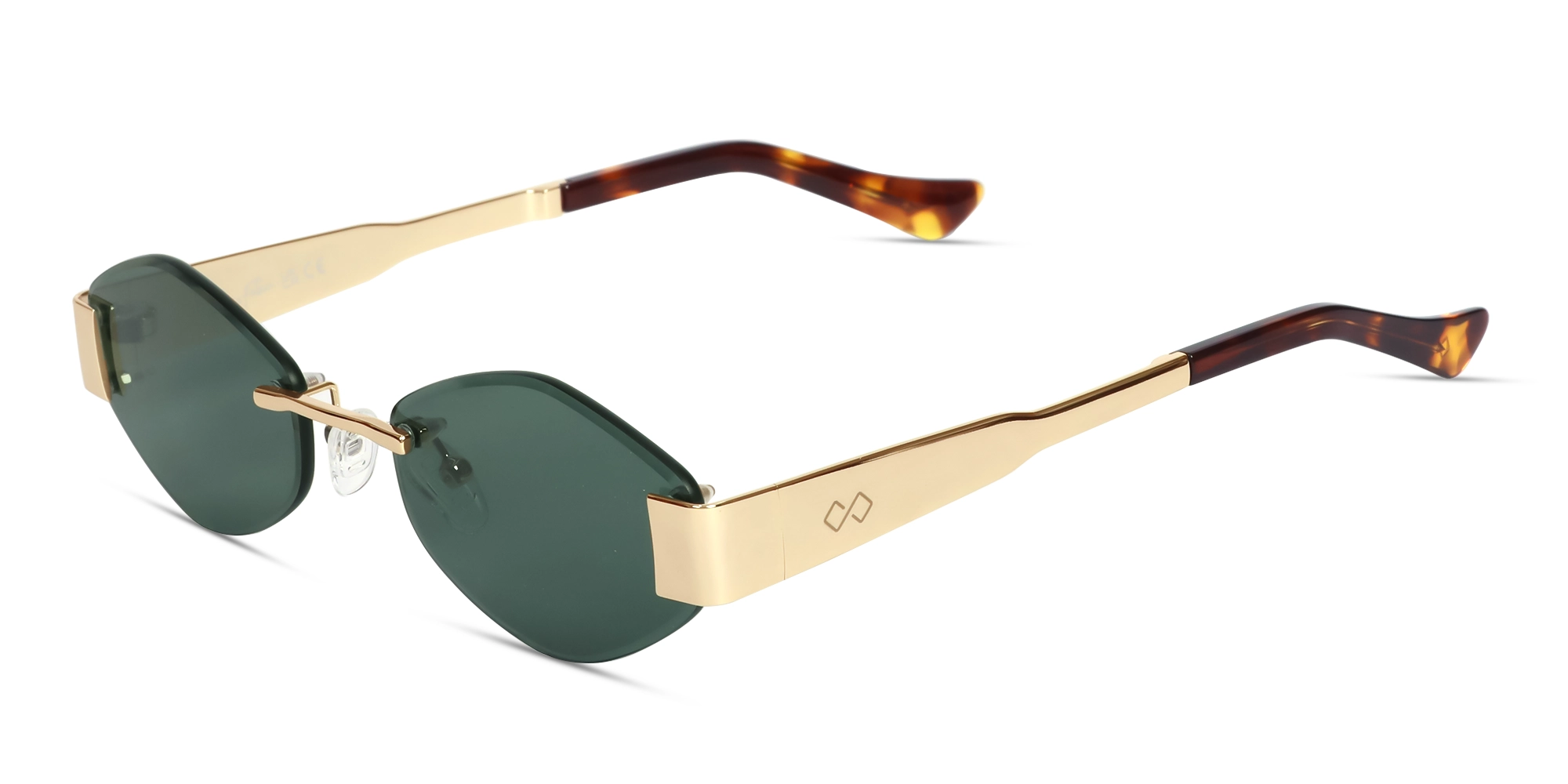 Champagne Gold Metal Rimless Sunglasses-3 Champagne Gold Metal Rimless Sunglasses-3