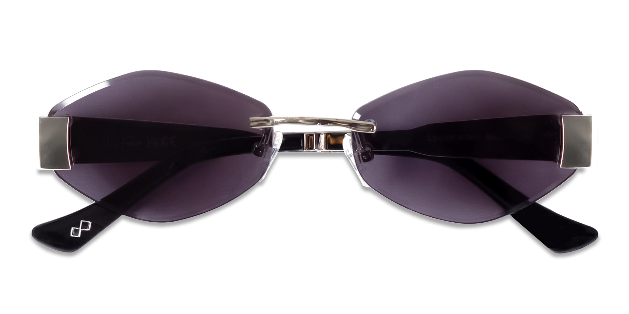 Silver Metal Rimless Sunglasses-6