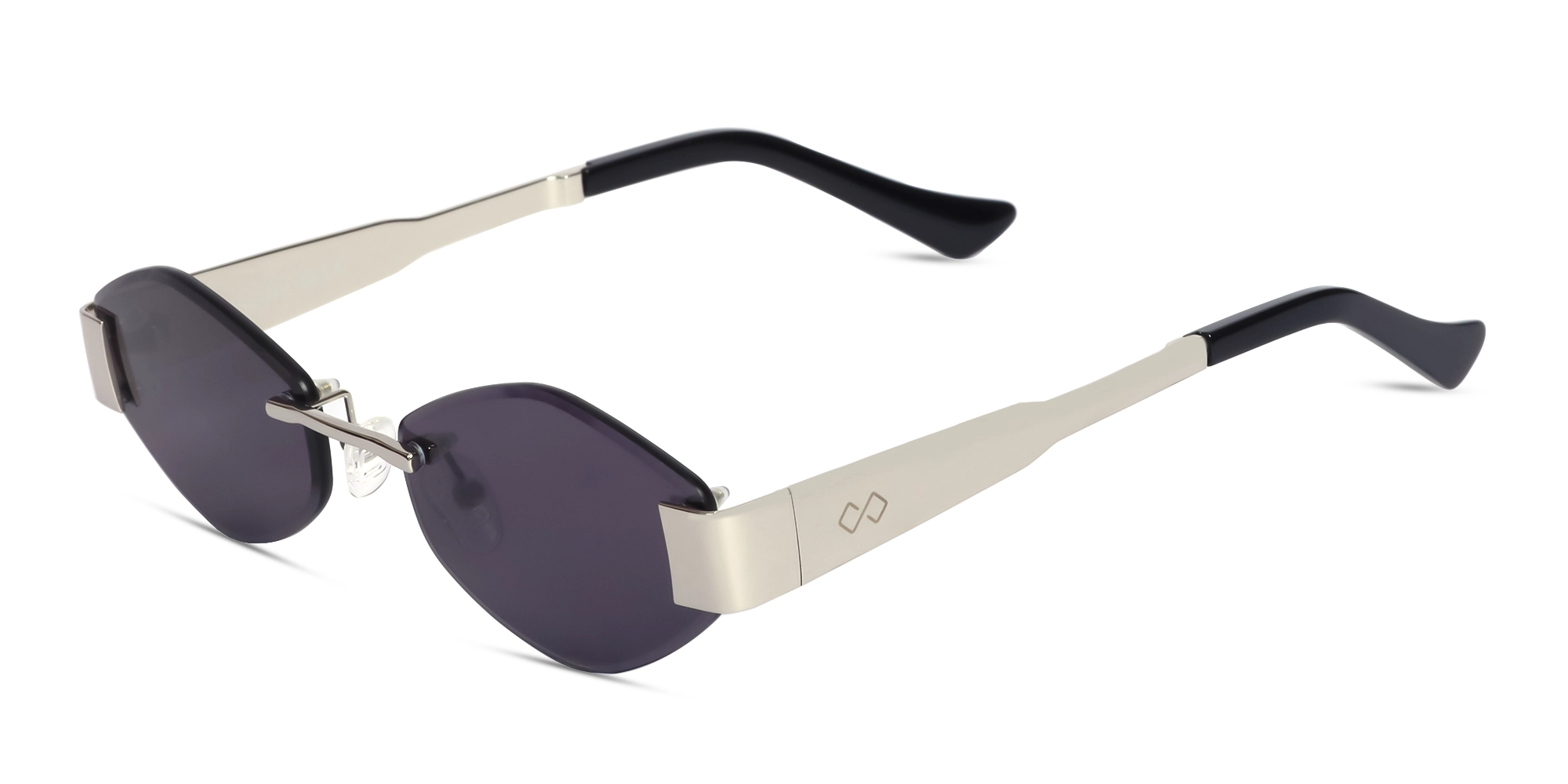 Silver Metal Rimless Sunglasses-3 Silver Metal Rimless Sunglasses-3