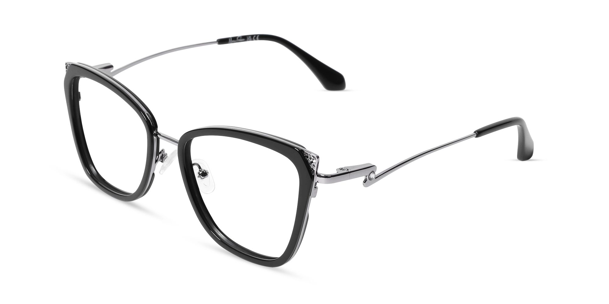 Black & Silver Cat-eye Glasses For Female-3 Black & Silver Cat-eye Glasses For Female-3