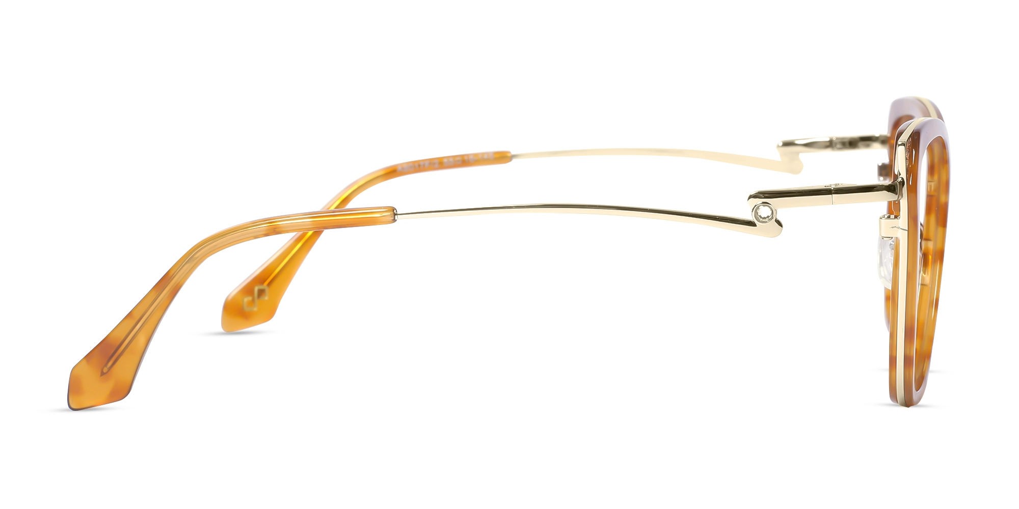 Honey Tortoise & Gold Cat-eye Glasses For Female-4