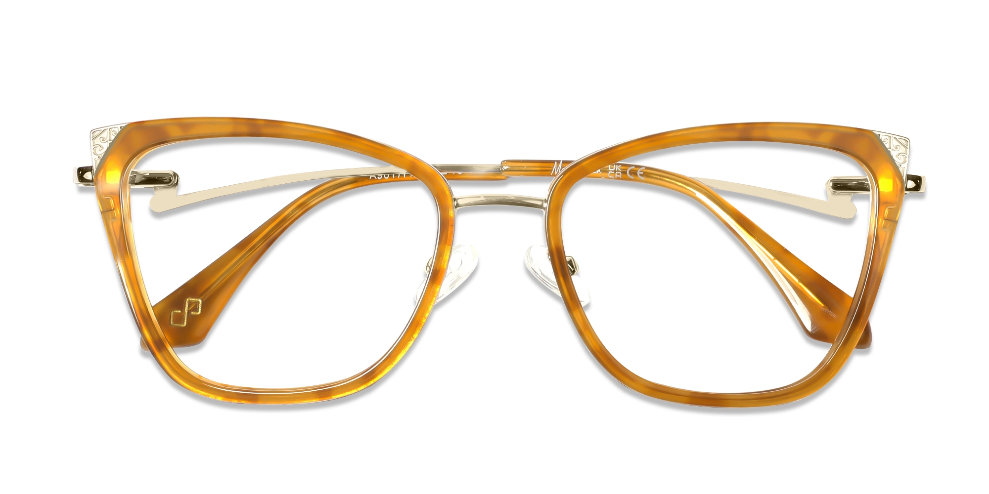 Honey Tortoise & Gold Cat-eye Glasses For Female-6
