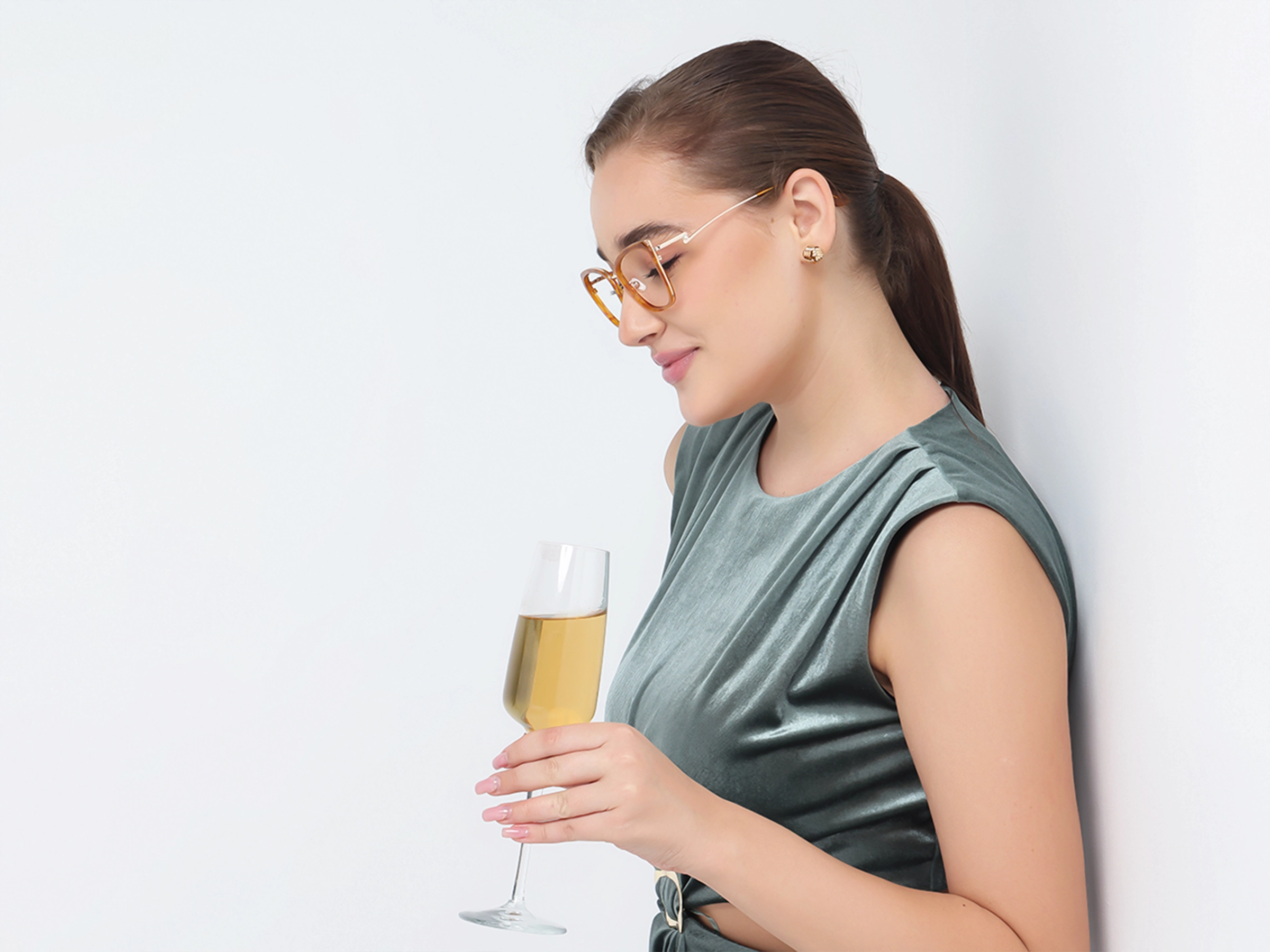 Honey Tortoise & Gold Cat-eye Glasses For Female-