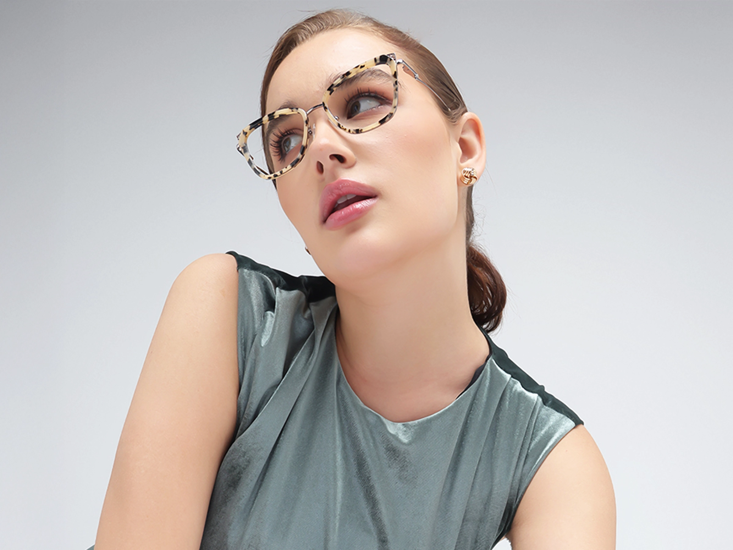 Marzipan Tortoise & Silver Cat-eye Glasses-