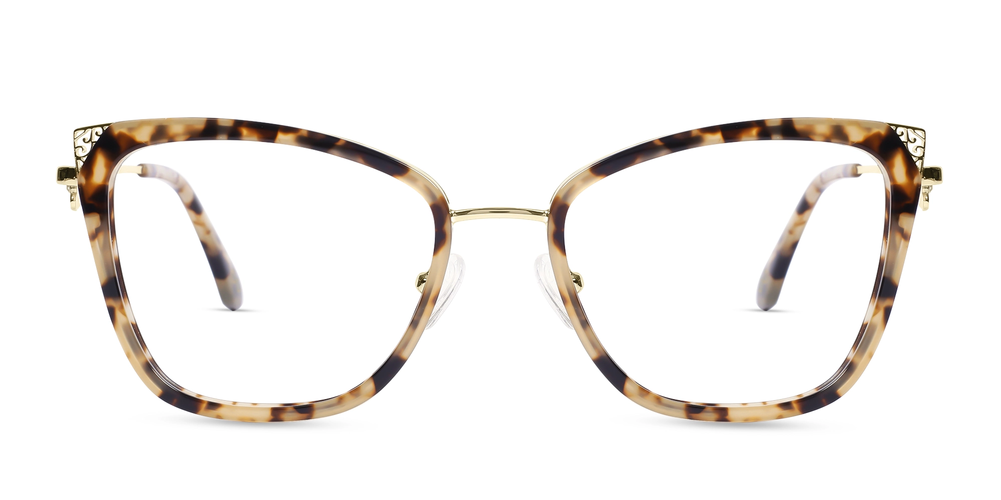 Beige Tortoise Cat-eye Glasses-1