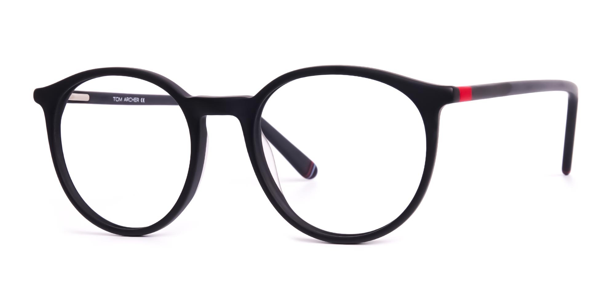 Matte black full rim Round Glasses frames-3
