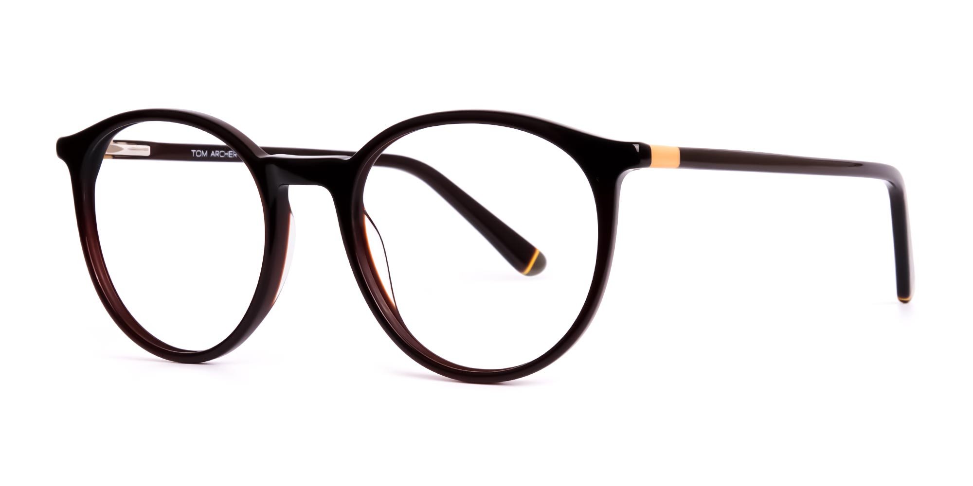 brown round full rim glasses frames-3
