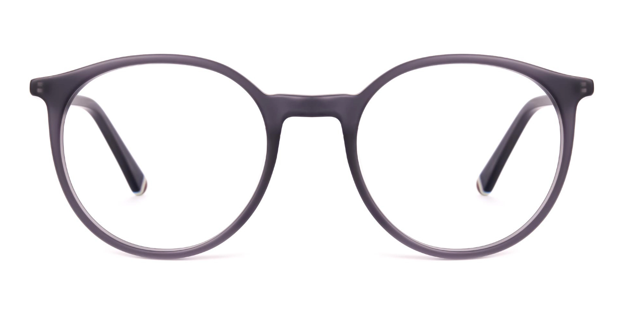 matte and dark grey round full rim glasses frames-1