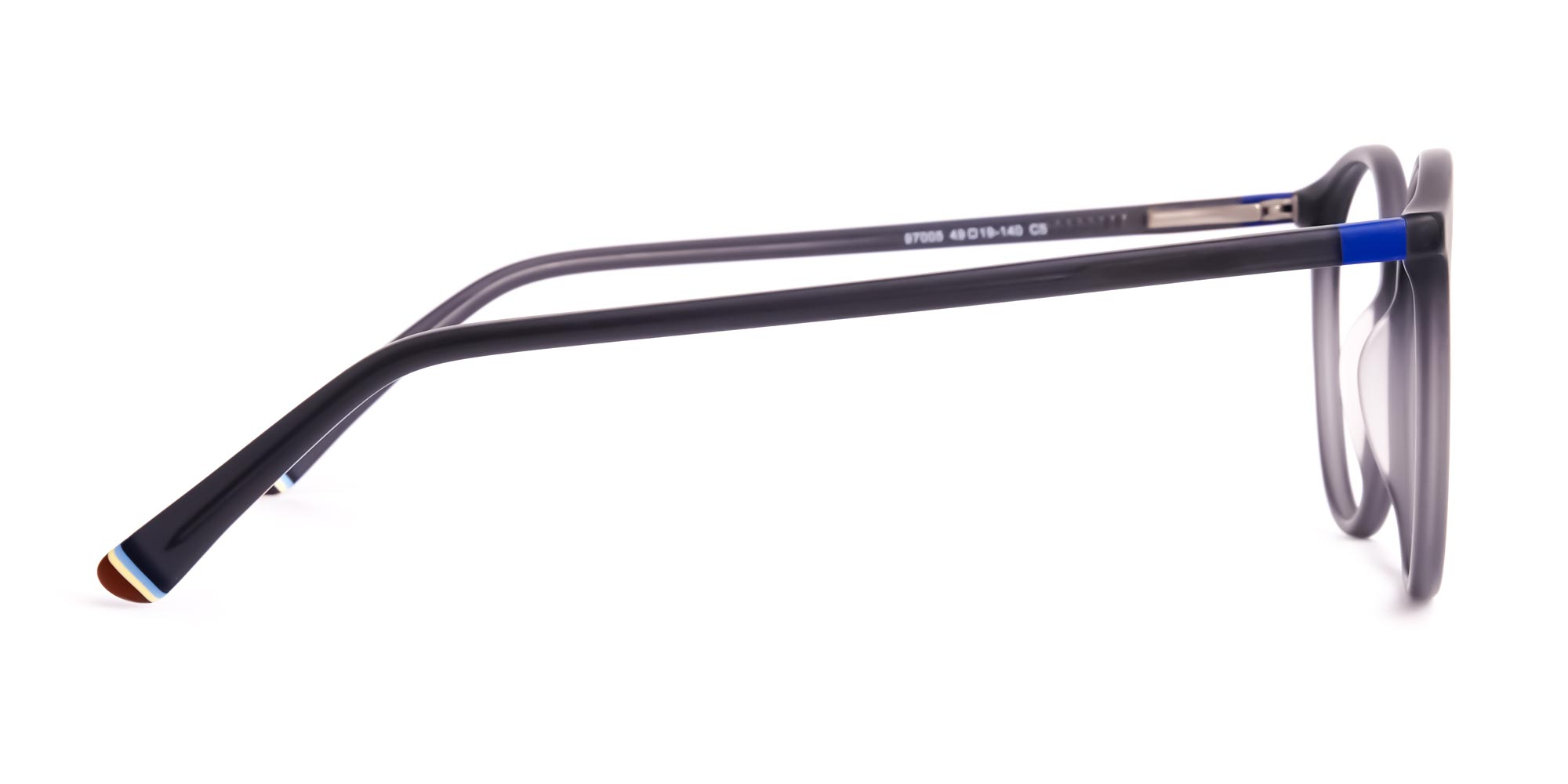 matte and dark grey round full rim glasses frames-4