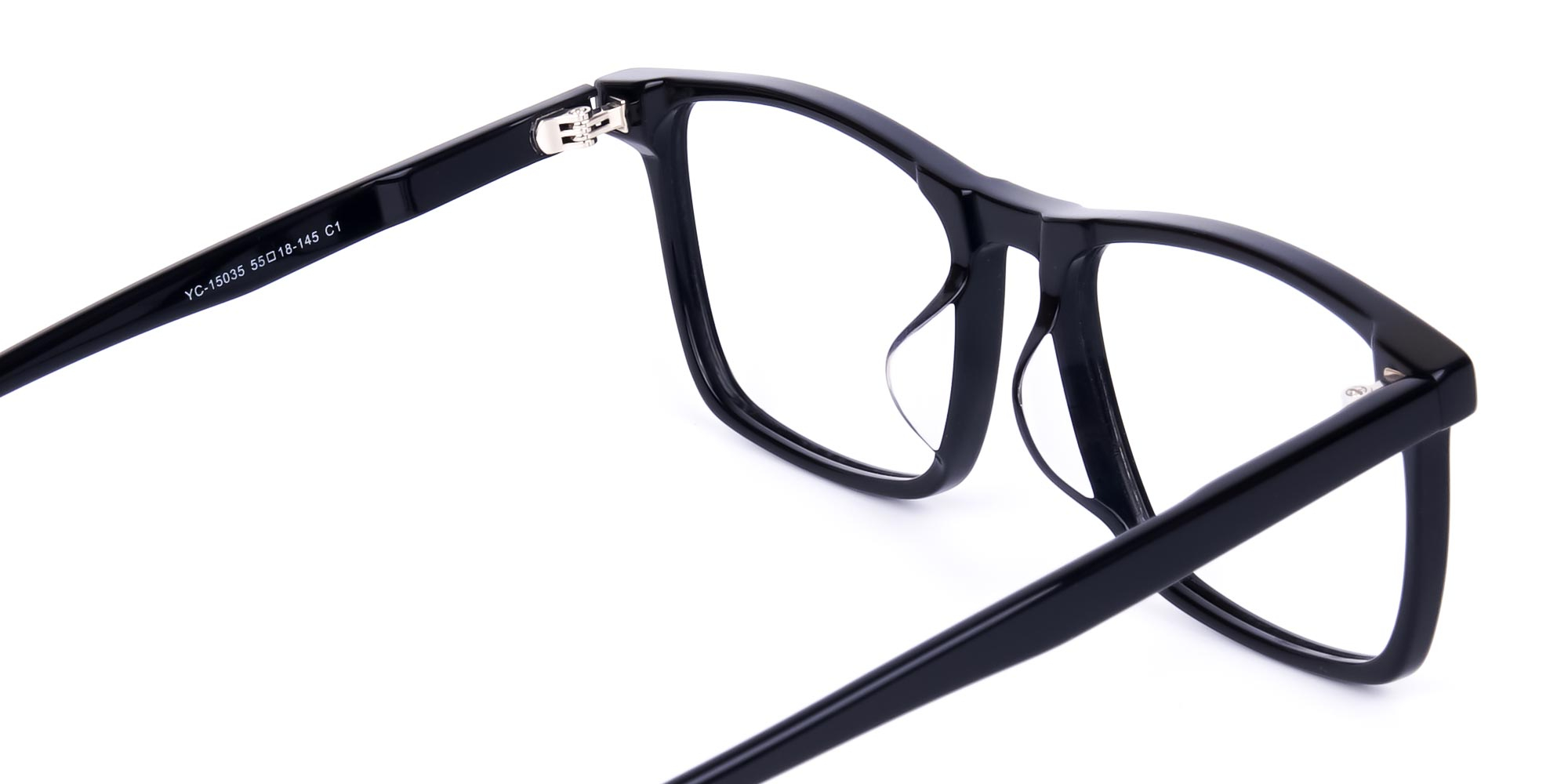 Classic Black Rectangular Glasses-5