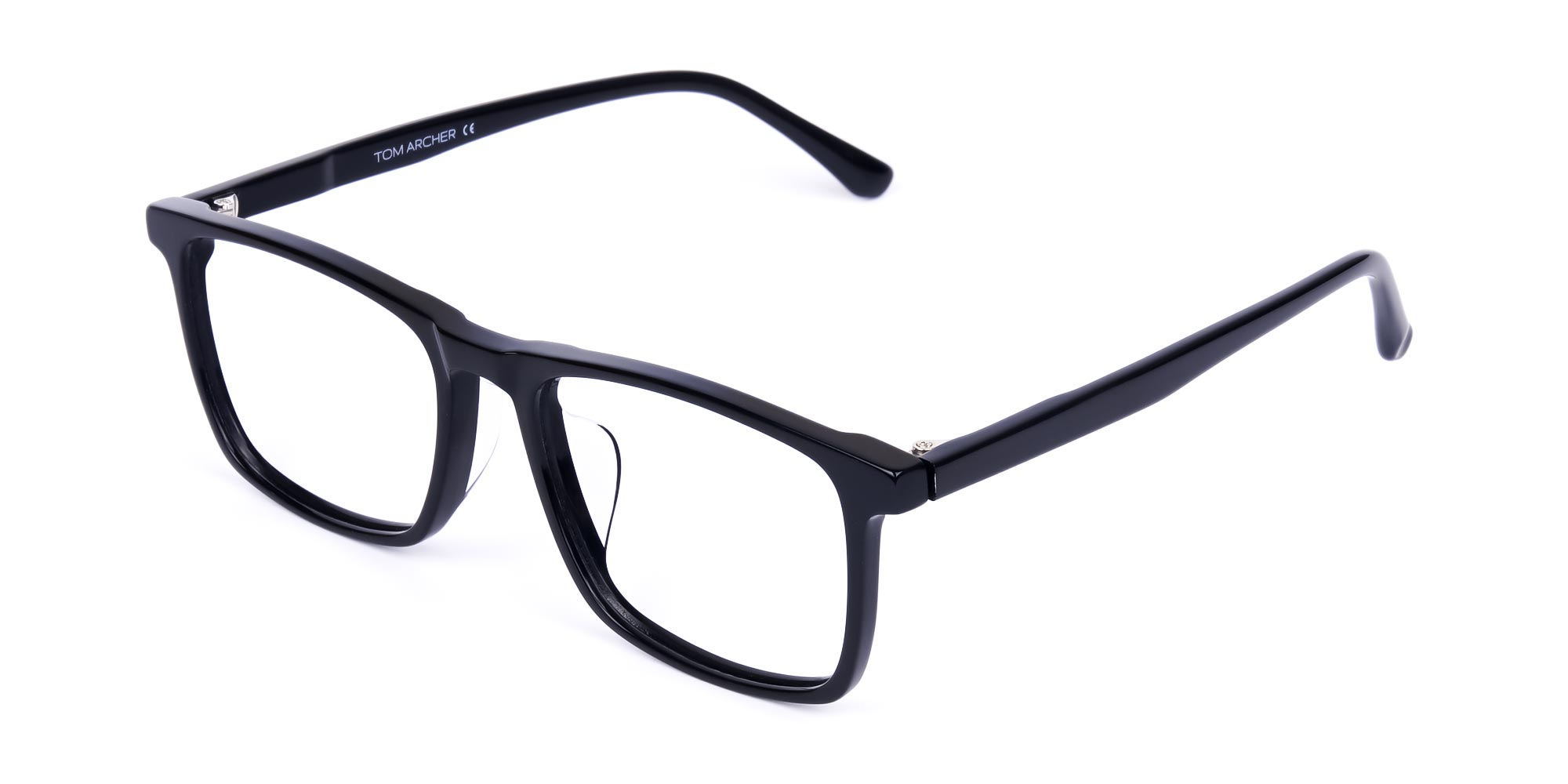 Classic Black Rectangular Glasses-3