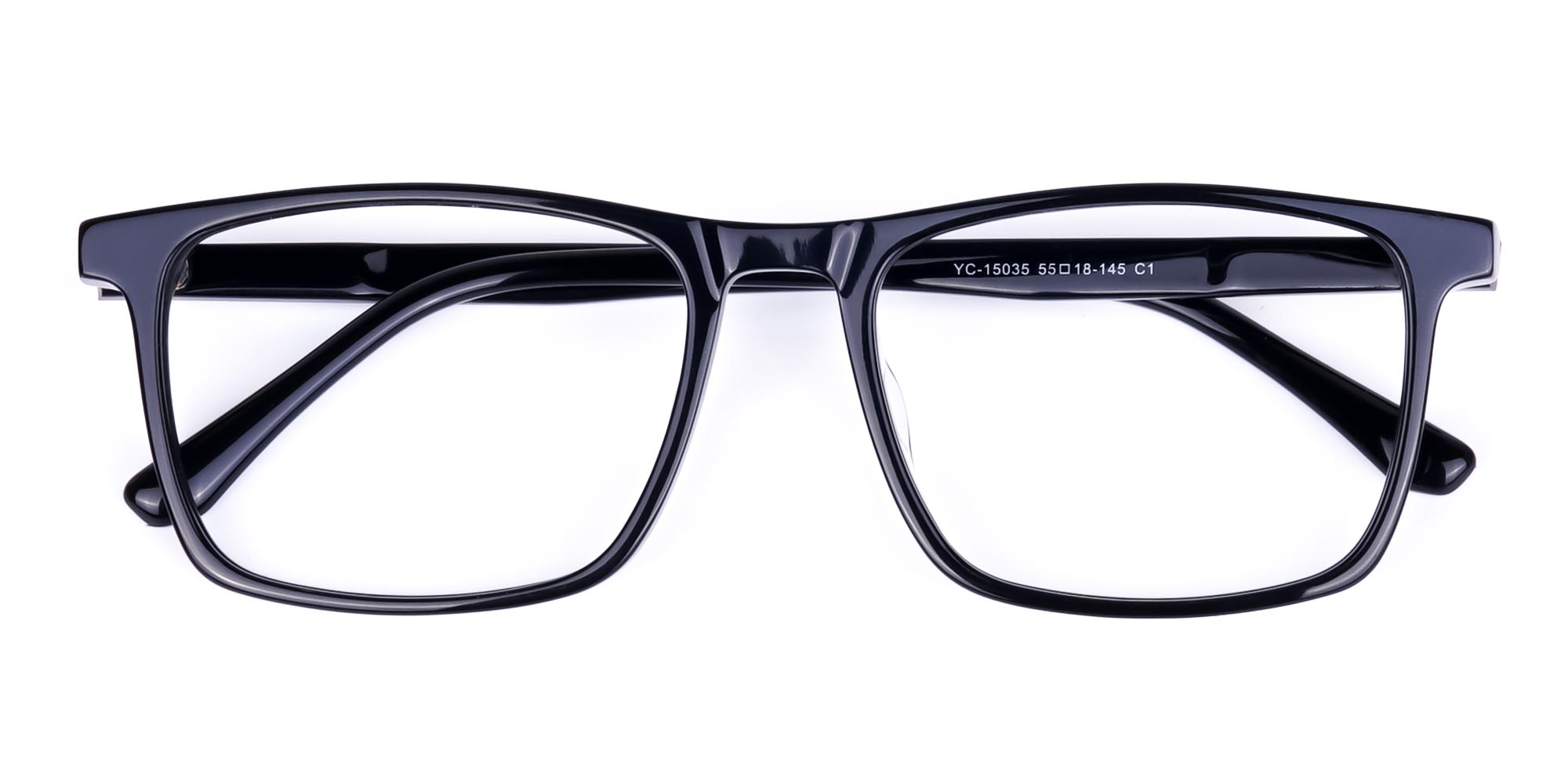 Classic Black Rectangular Glasses-6