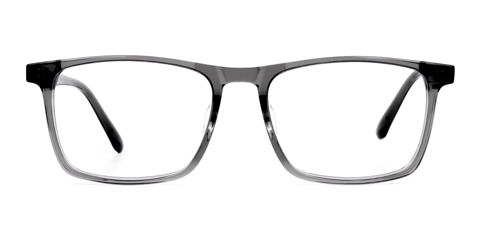 A15035F/2 - Full Rim Crystal & Light Grey Rectangular Glasses Frames