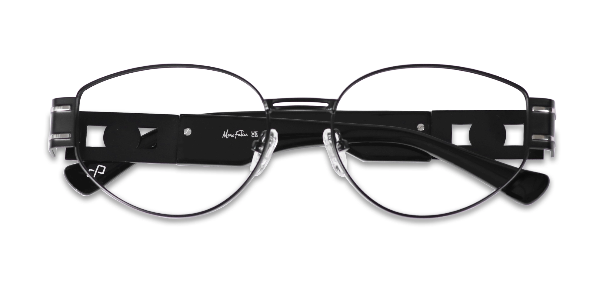 Matte Black Oval Full Rim Metal Glasses-6