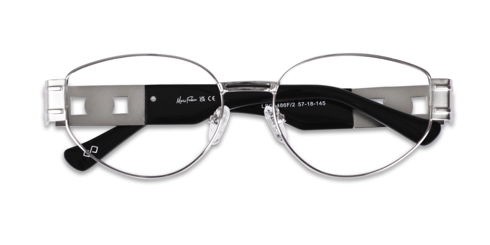 Silver Metal Oval Full Rim Glasses-6