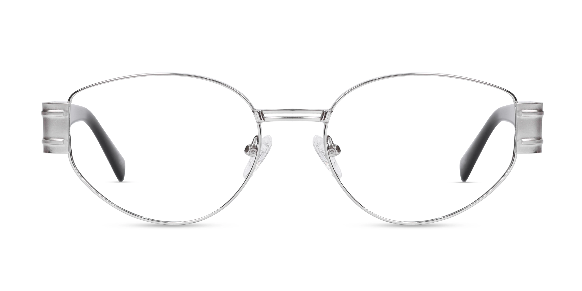 Silver Metal Oval Full Rim Glasses-1 Silver Metal Oval Full Rim Glasses-1