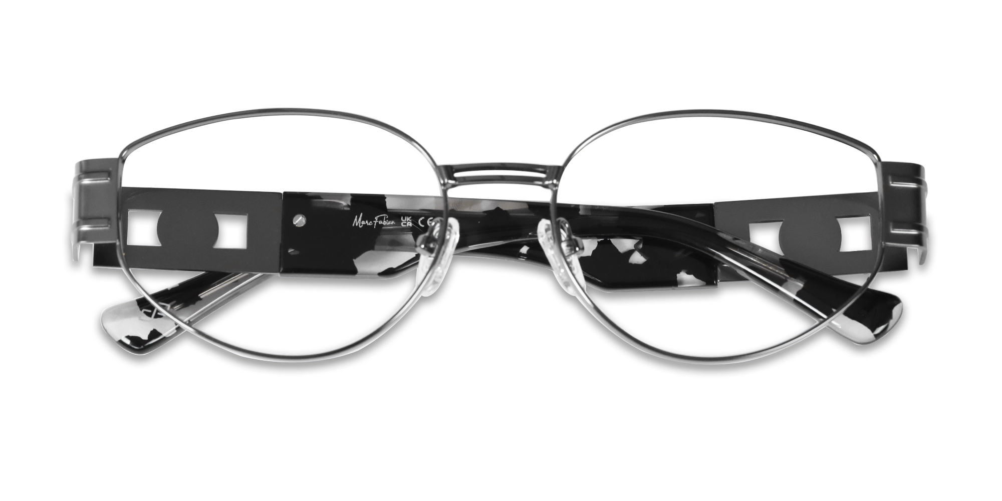 Gunmetal Oval Full Rim Glasses-6