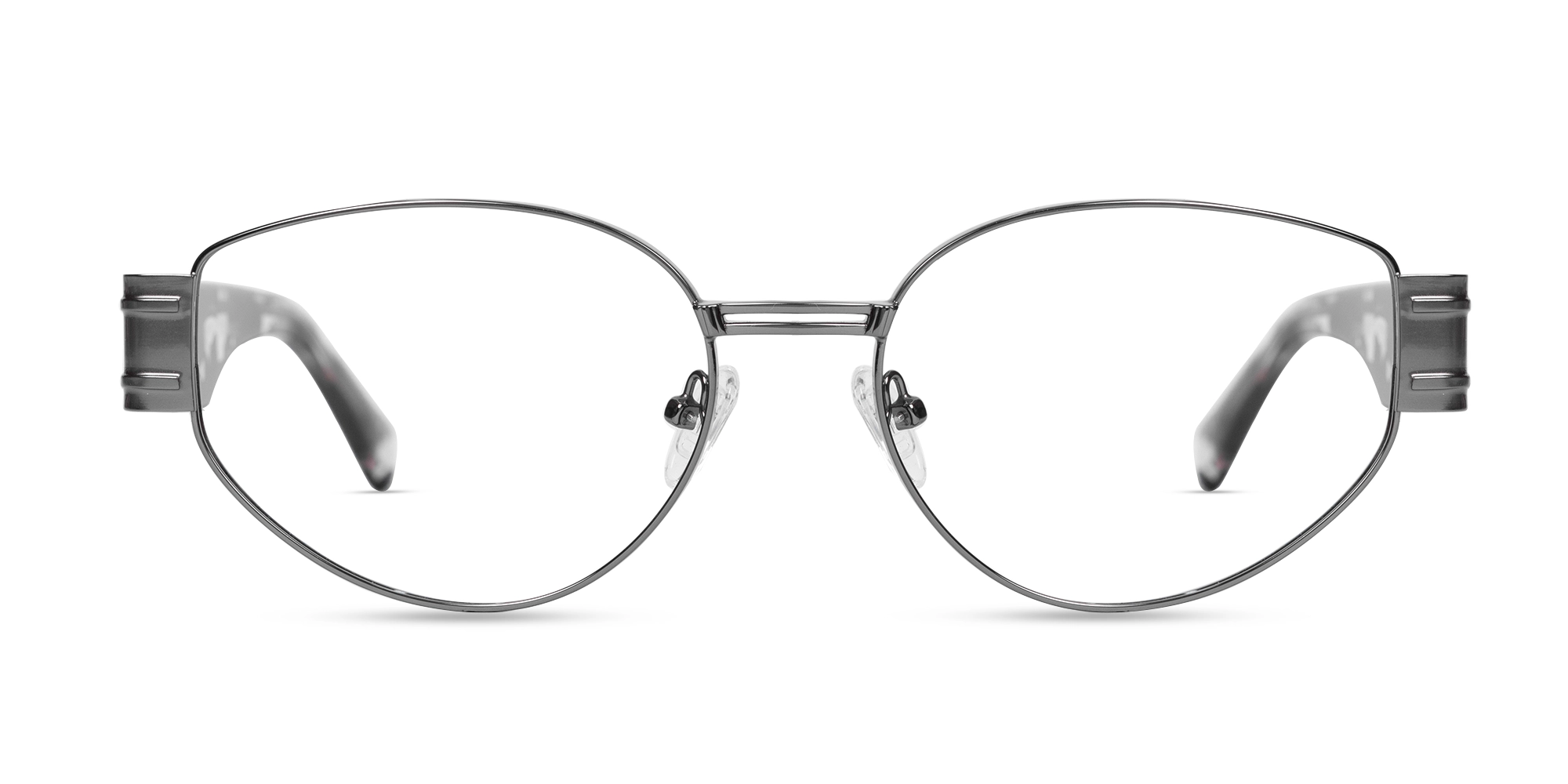 Gunmetal Oval Full Rim Glasses-1 Gunmetal Oval Full Rim Glasses-1
