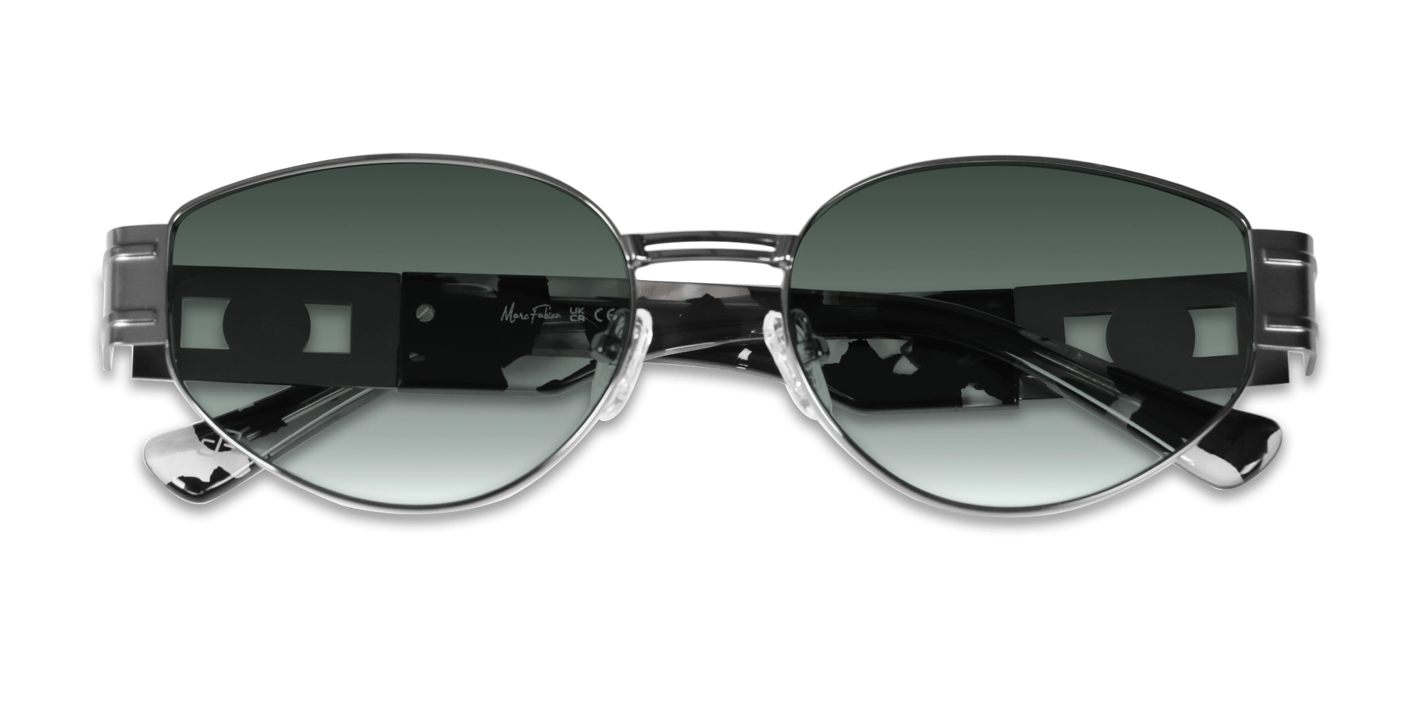 Oval Gunmetal Grey Tinted Sunglasses-6
