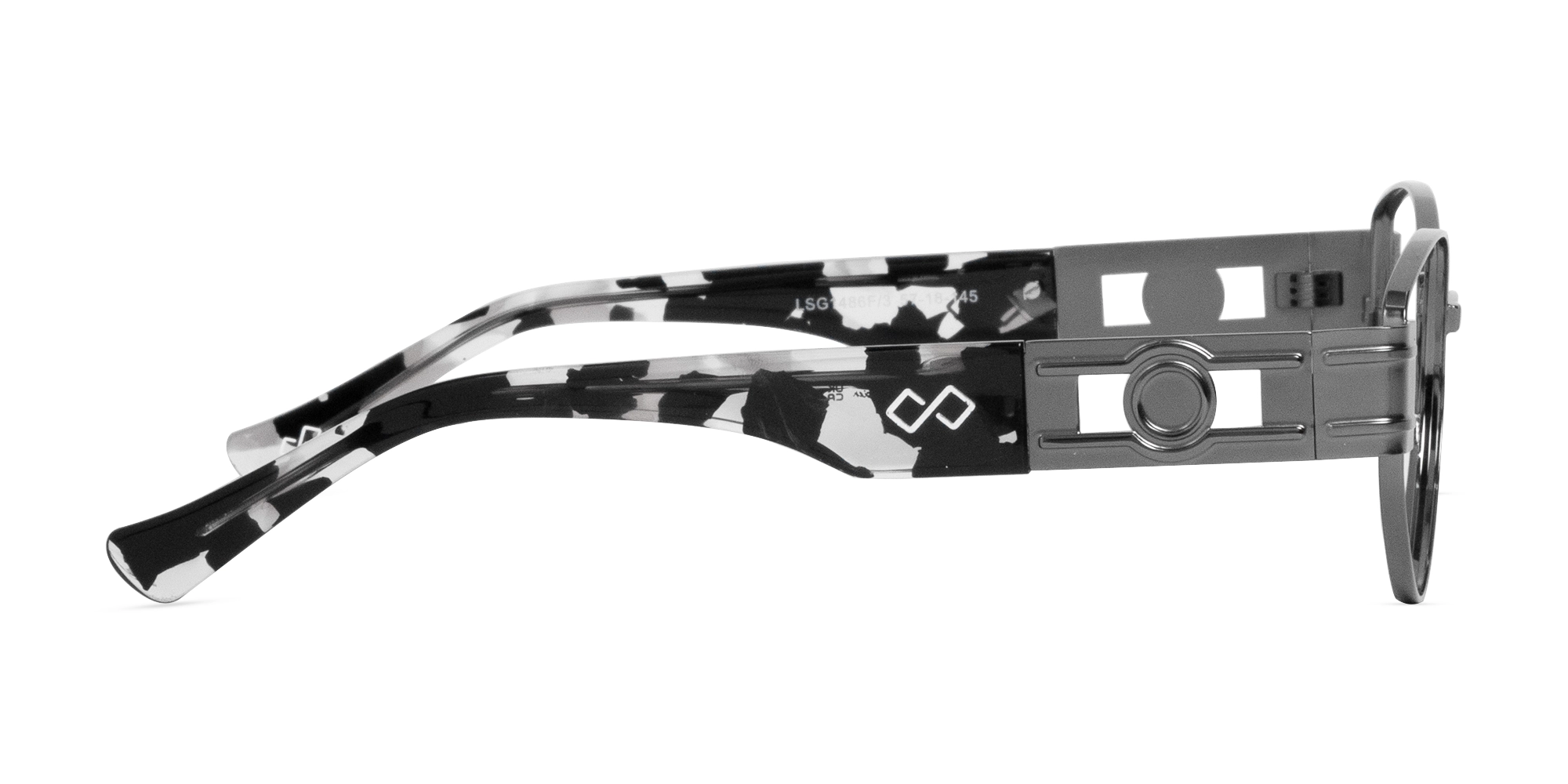 Gunmetal Oval Full Rim Glasses-4