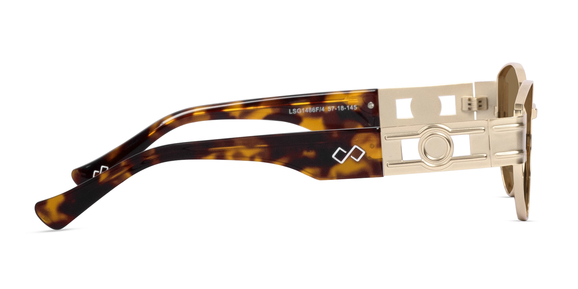 Oval Matte Champagne Gold Full Rim Sunglasses-4