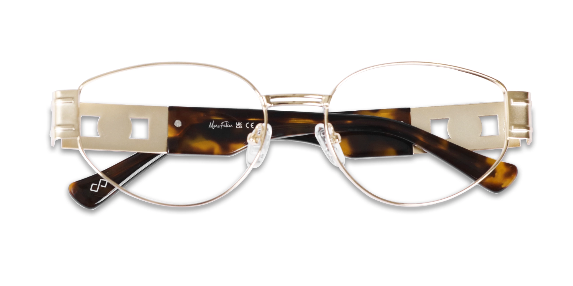 Matte Champagne Gold Oval Full Rim Glasses-6