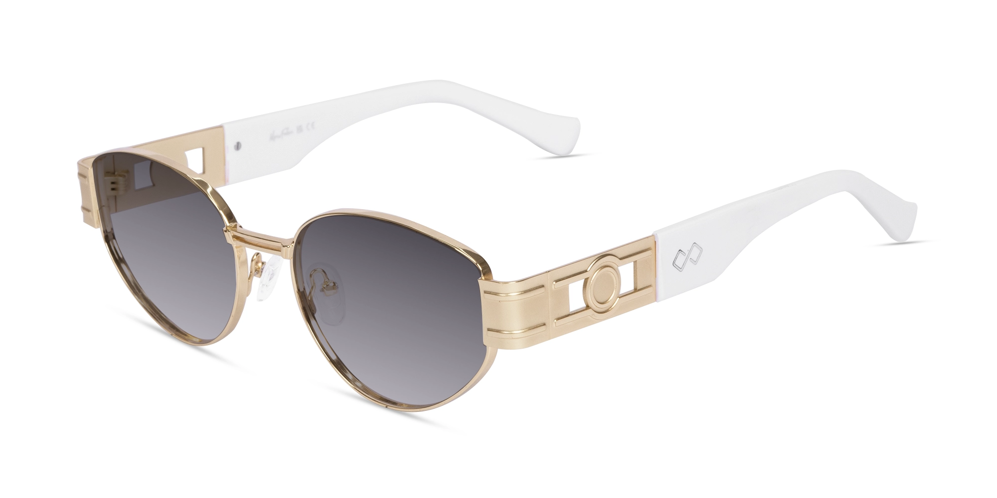 Oval Matte Gold Blue Tint Sunglasses-3 Oval Matte Gold Blue Tint Sunglasses-3