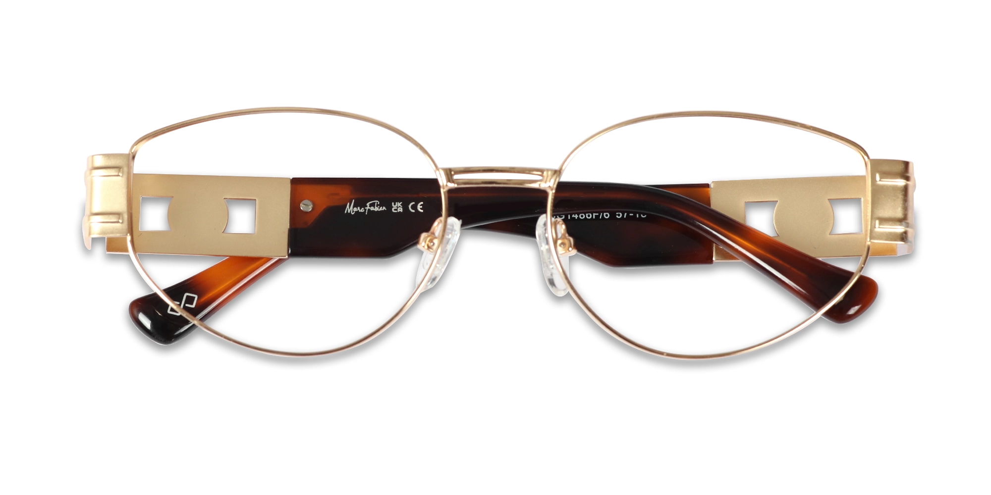 Polished Gold Oval Full Rim Glasses-6