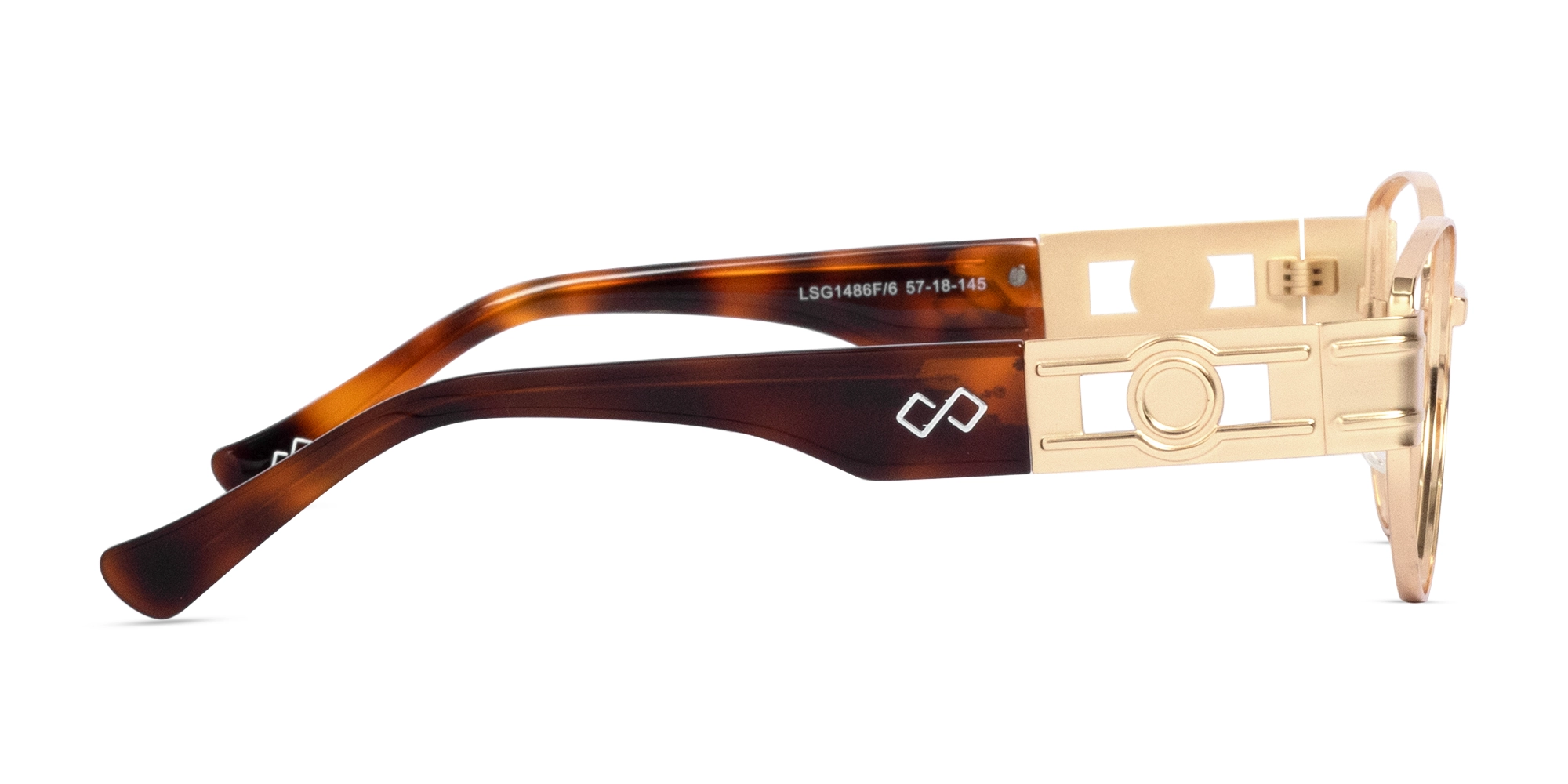 Polished Gold Oval Full Rim Glasses-4