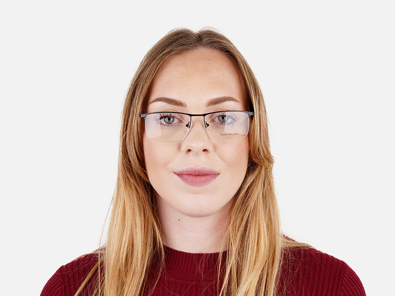 black and rectangular half-rim titanium glasses frames-18