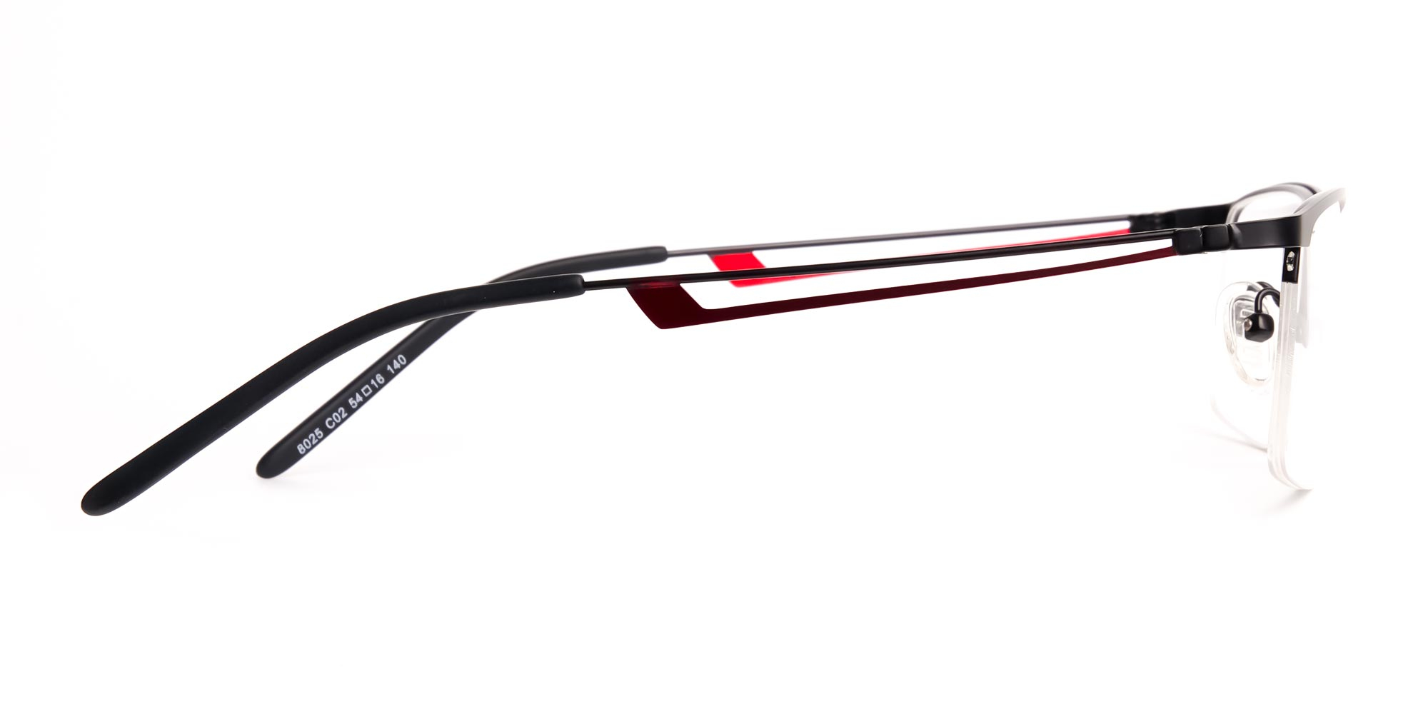 black and red half-rim rectangular glasses frames-4
