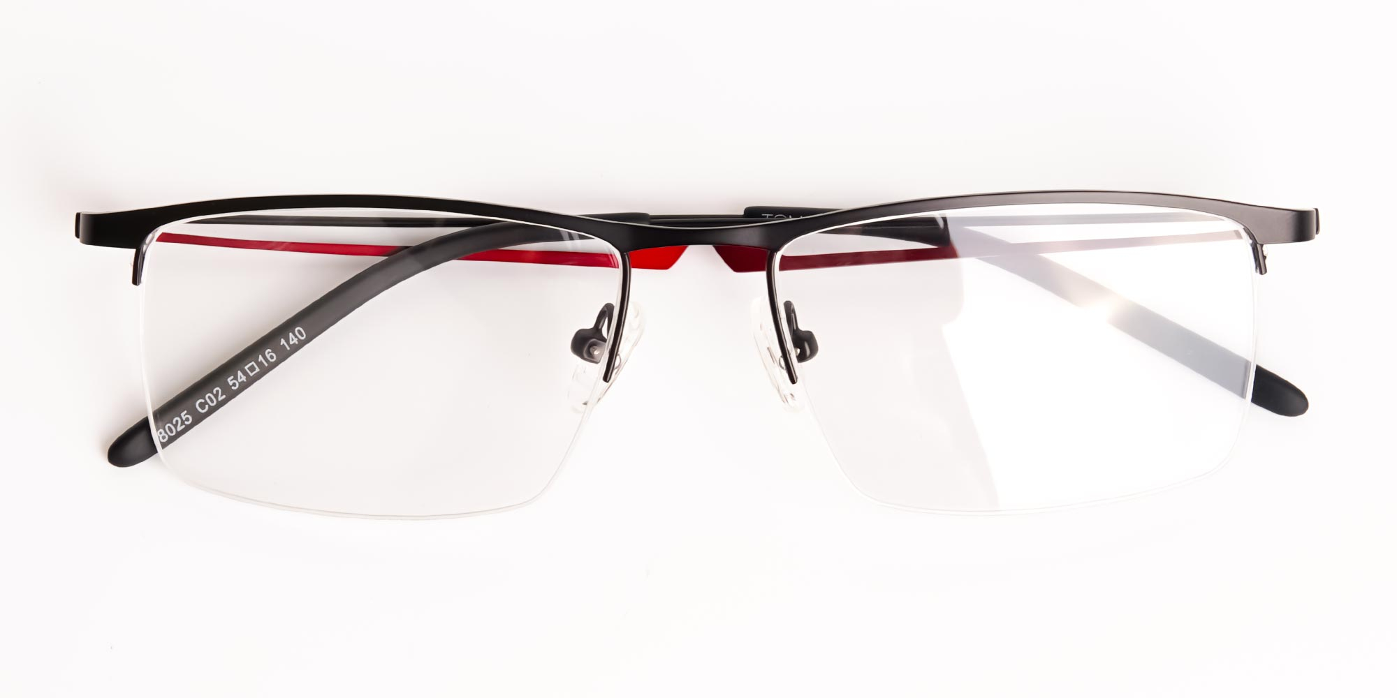black and red half-rim rectangular glasses frames-6