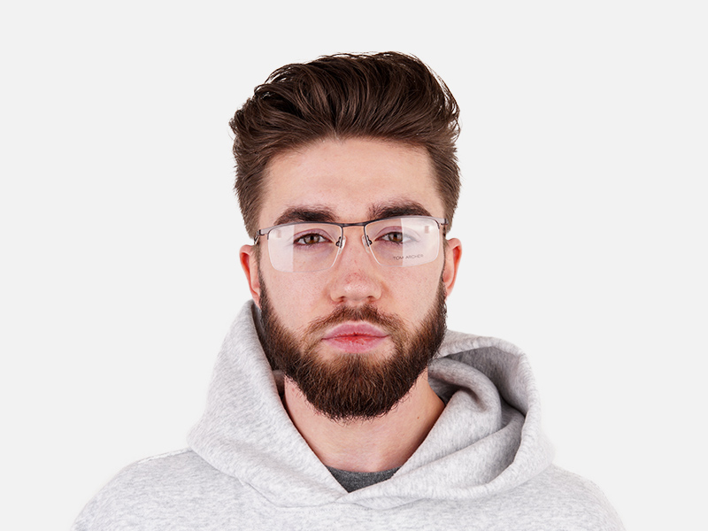 black and silver half-rim rectangular glasses frames -11