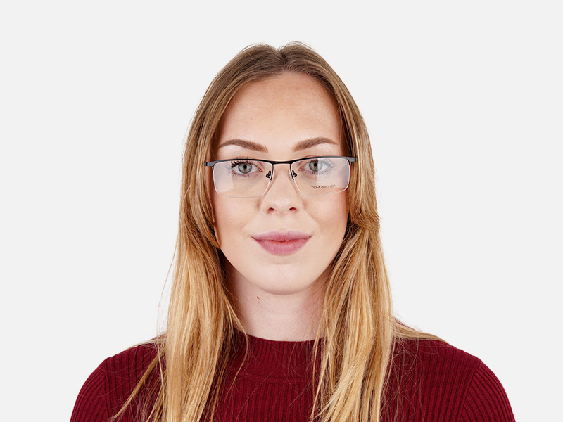 black and brown half rim rectangular glasses frames-18