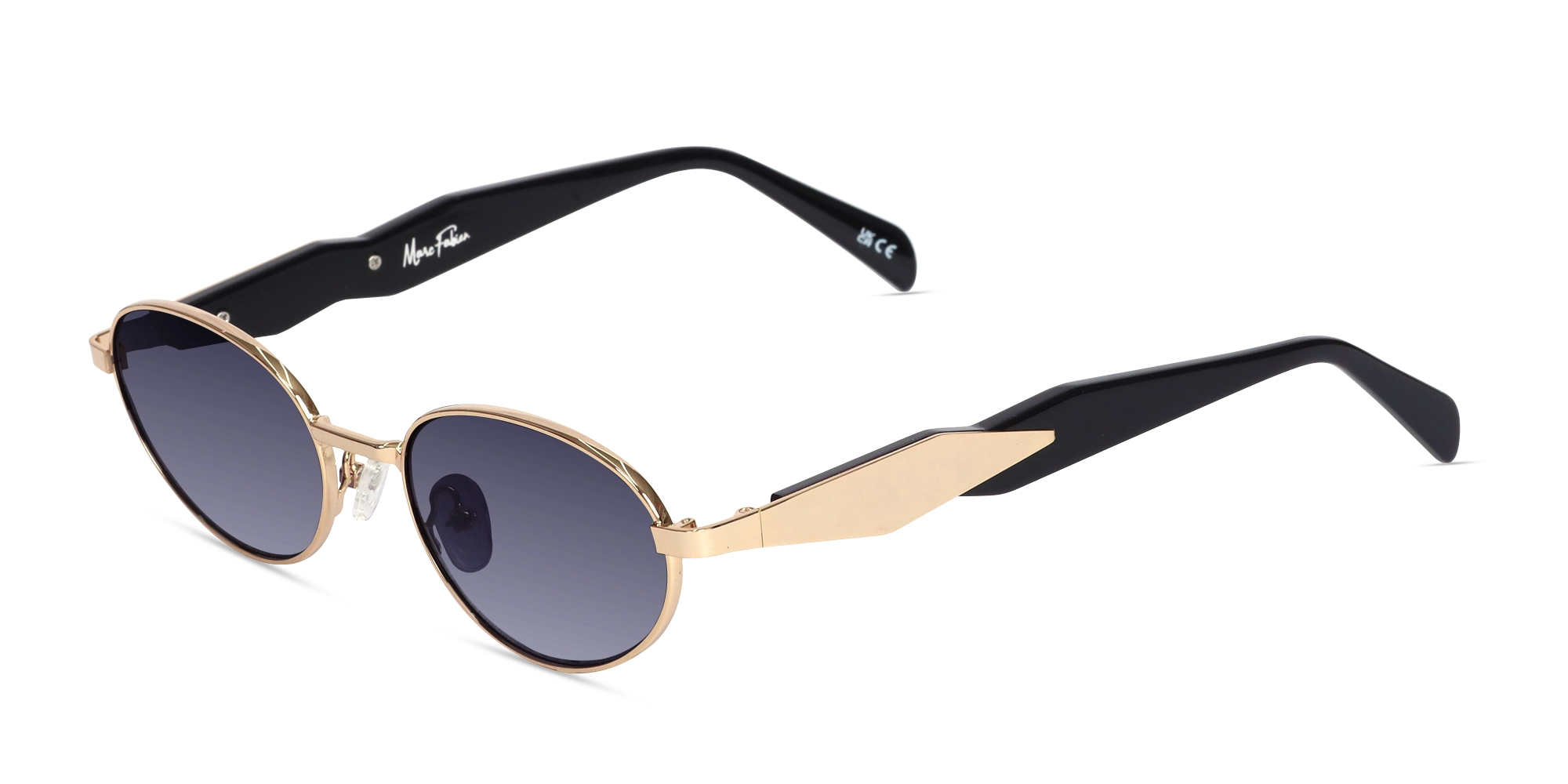 Purple Tint Oval Sunglasses-3