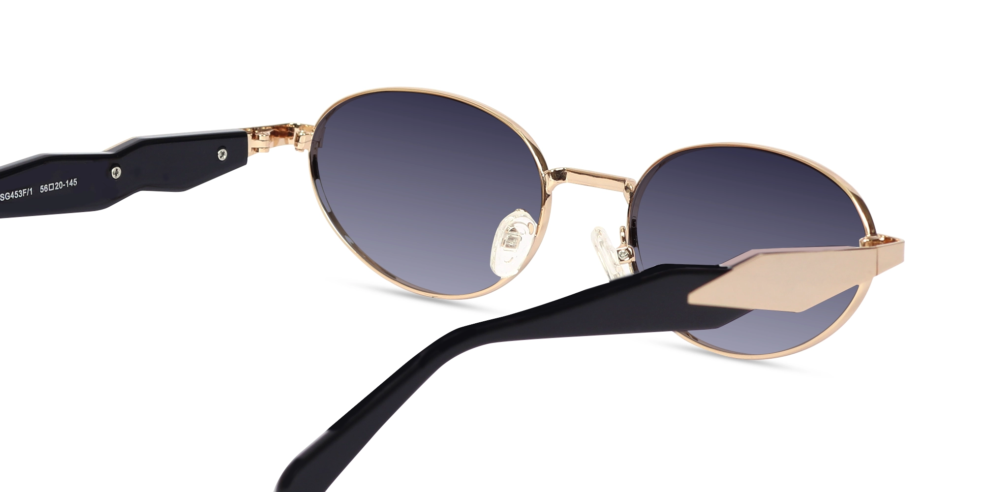Purple Tint Oval Sunglasses-5