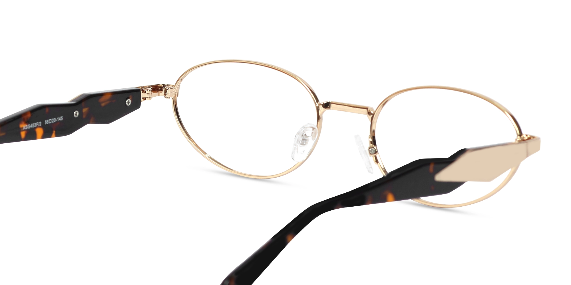 Champagne Gold Oval Full Rim Glasses-5