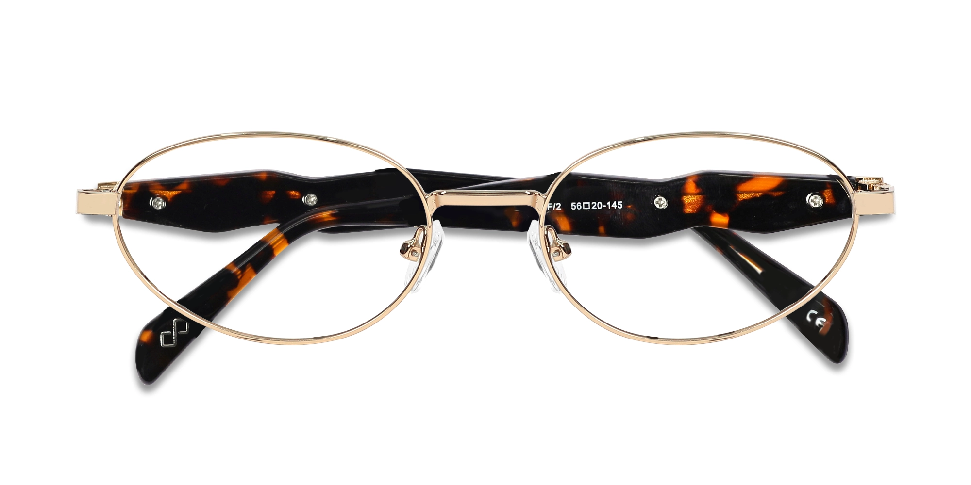 Champagne Gold Oval Full Rim Glasses-6
