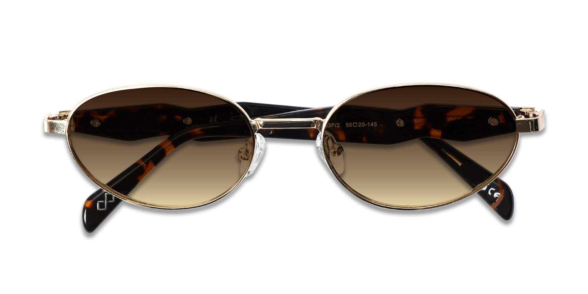 Brown Tint Metal Oval Sunglasses-6