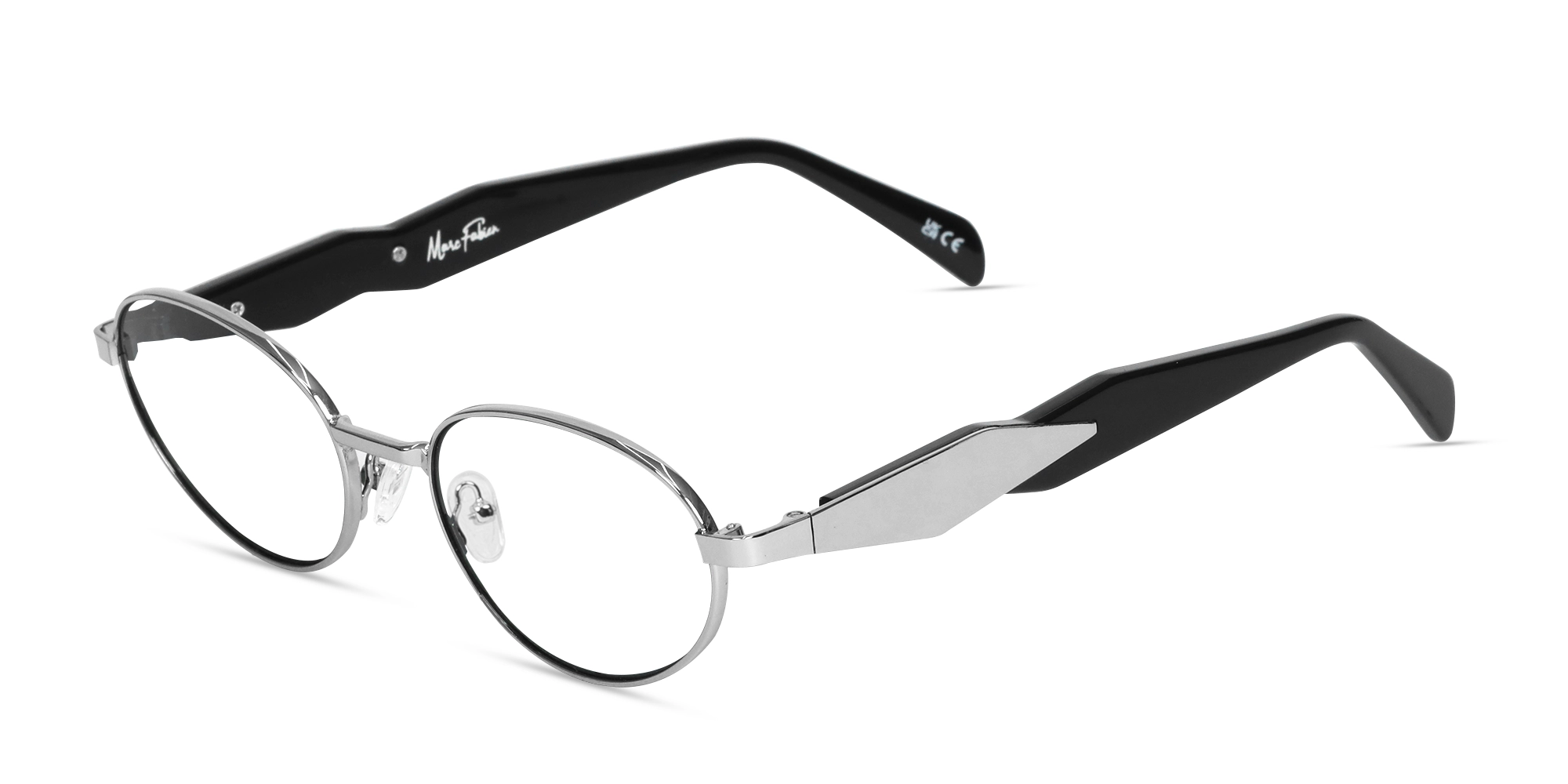 Silver Oval Metal Full Rim Glasses-3