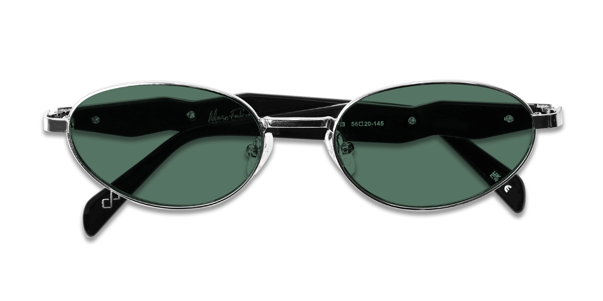 Oval keyhole Sunglasses With Green Tint-6
